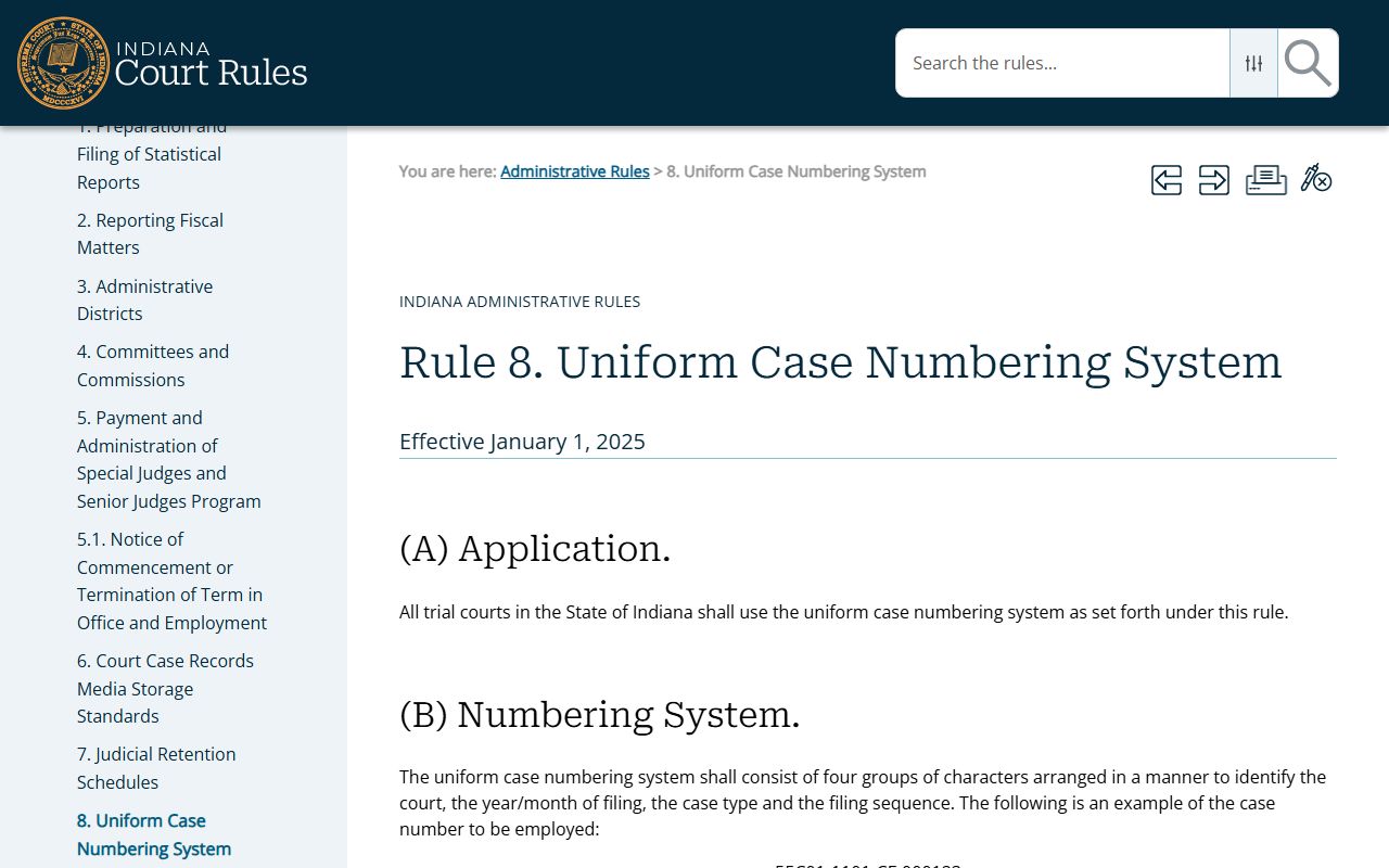 Clay County court dockets Indiana case number format