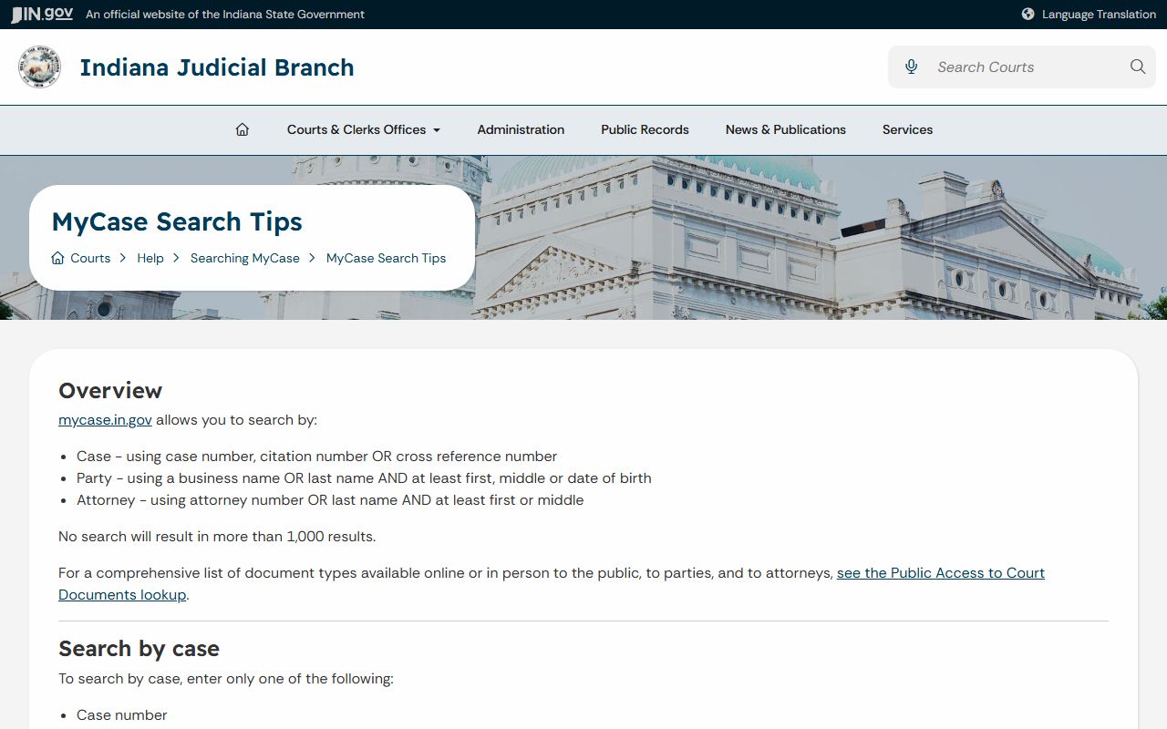 Clay County court records MyCase search tips