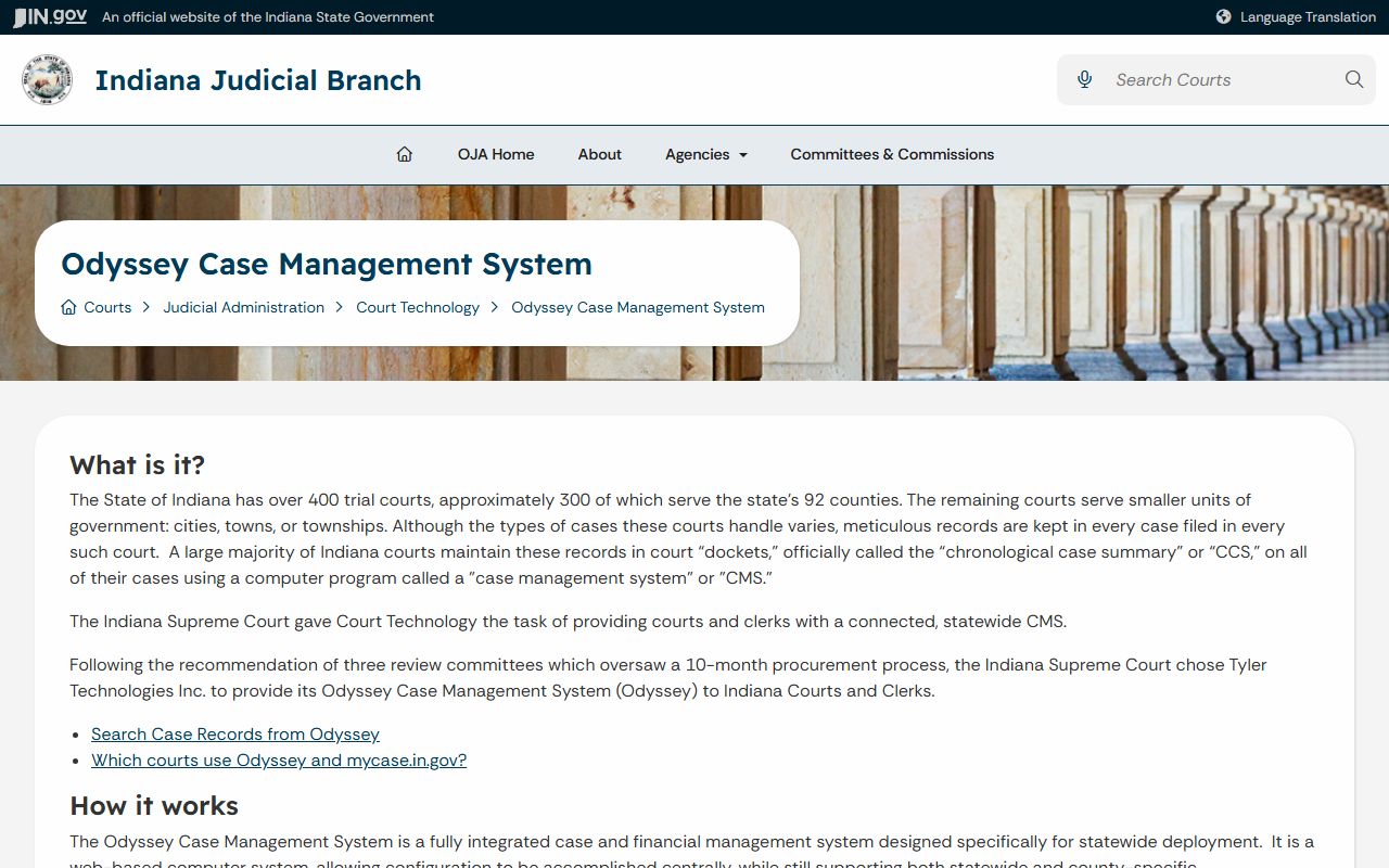 Clay County court records Odyssey case management source