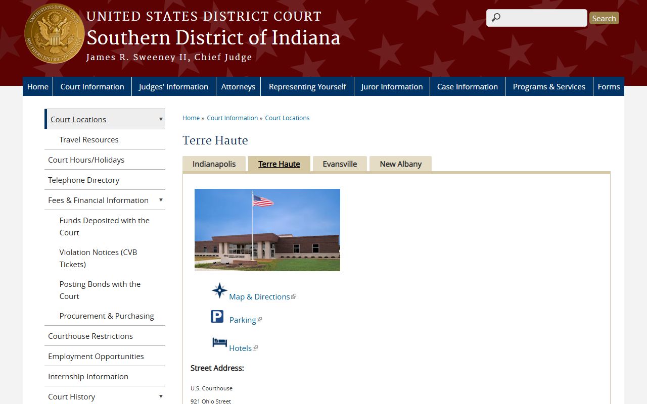 Clay County criminal court records Terre Haute federal courthouse