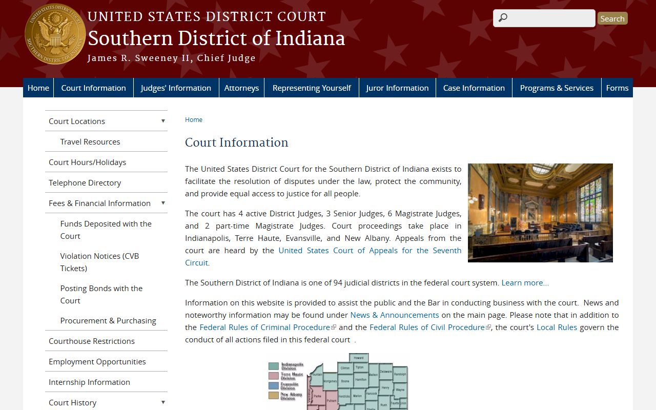 Clay County federal court information Southern District