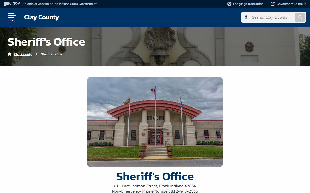Clay County jail records sheriff office page