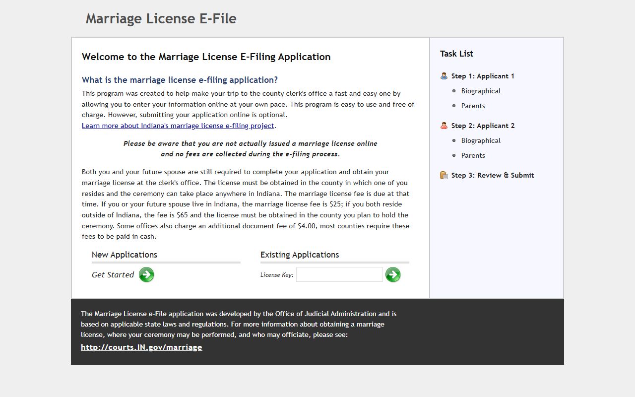 Clay County marriage records Indiana application portal
